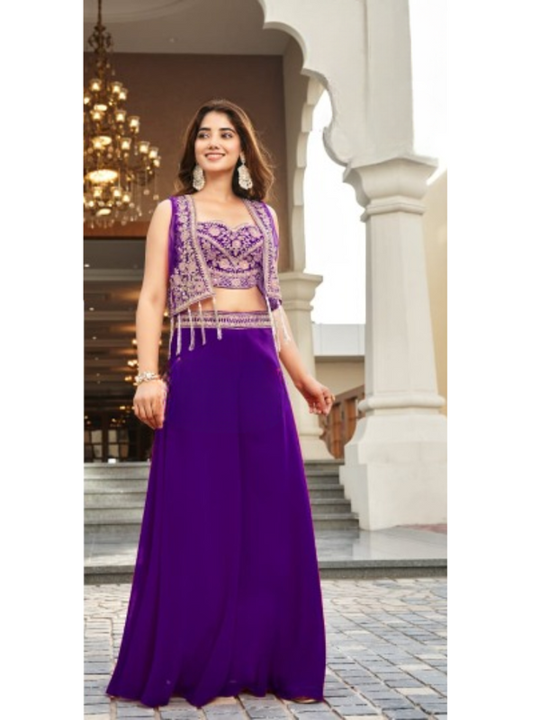 Designer Viscose Outfit with Multicolor Embroidery
