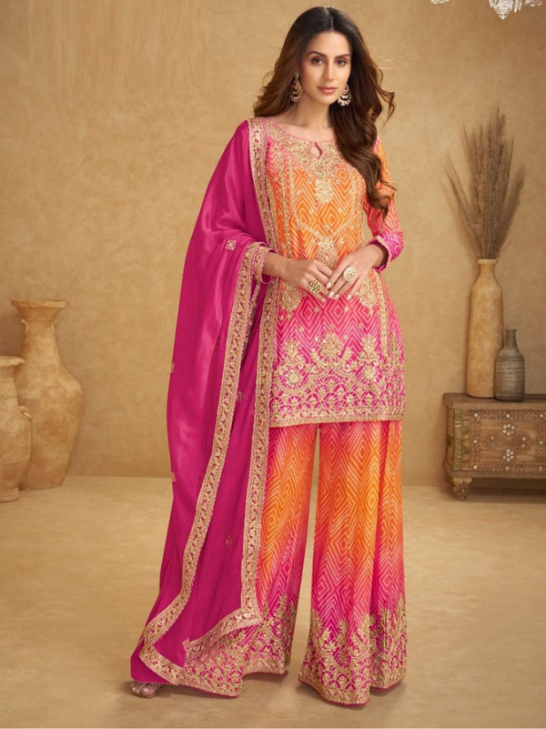 Stepnshop Chinon Embroidered Sharara Set with Hand Work