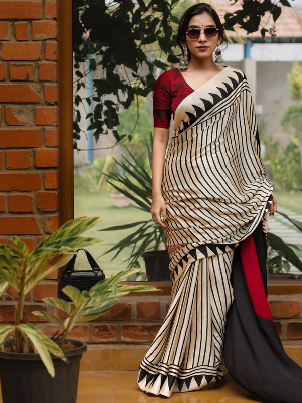 Stepnshop Silk Saree with Elegant Printed Work