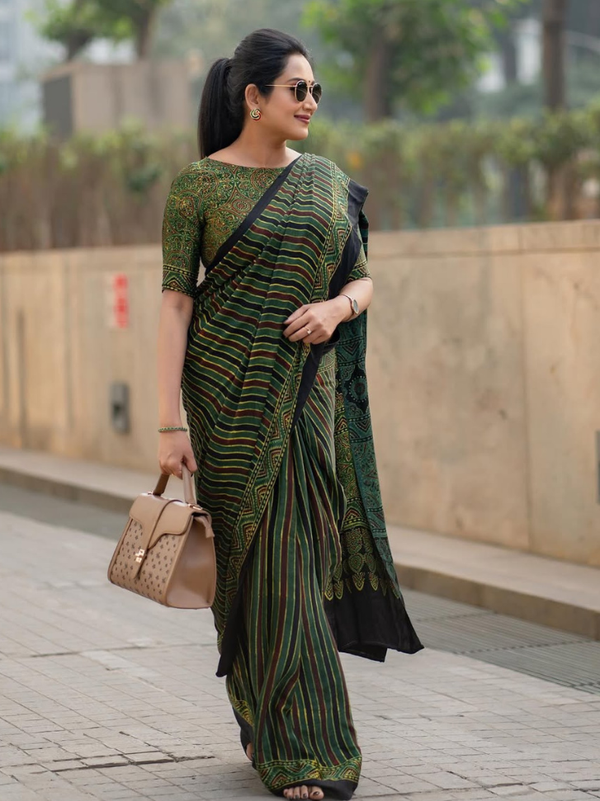 Stepnshop Silk Saree with Digital Print Work