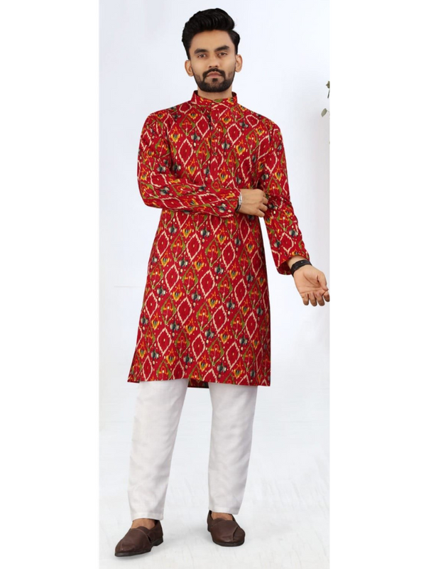 Stepnshop Men’s Wear – Traditional Rayon Kurta and Cotton Pant Set