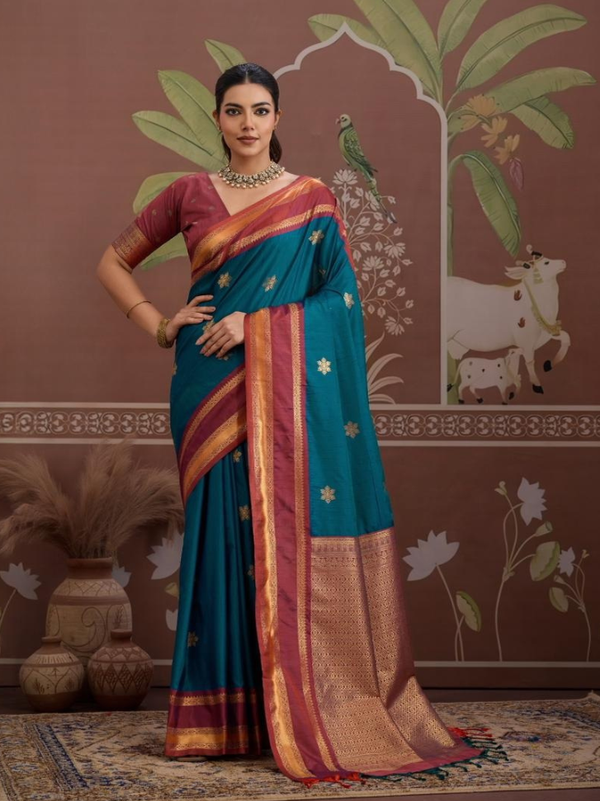 Stepnshop Traditional Tussar Silk Saree with Handcrafted Weaving