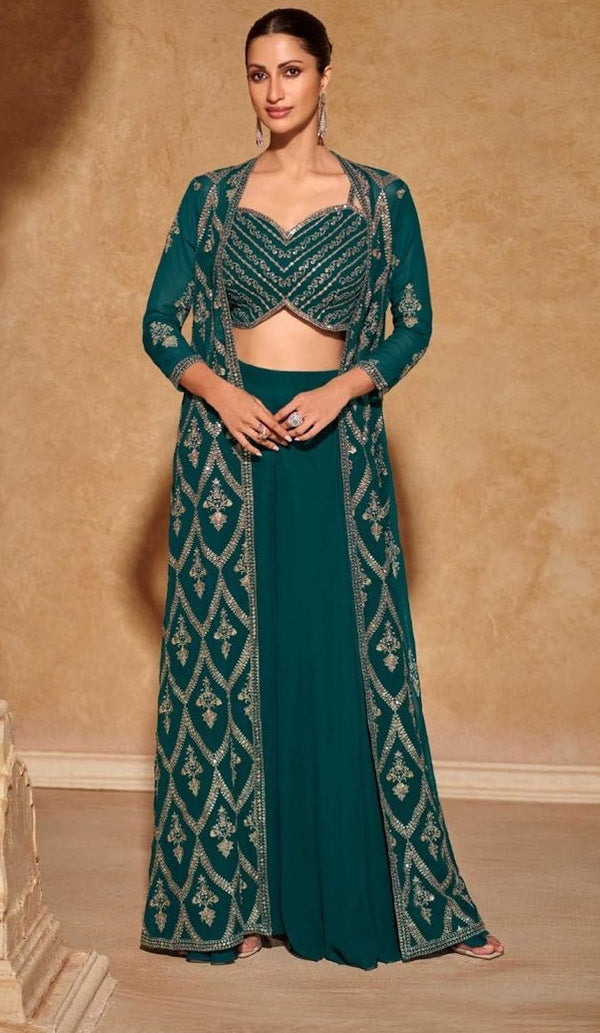 Designer Modern Georgette Diwali Party  IndoWestern Outfits