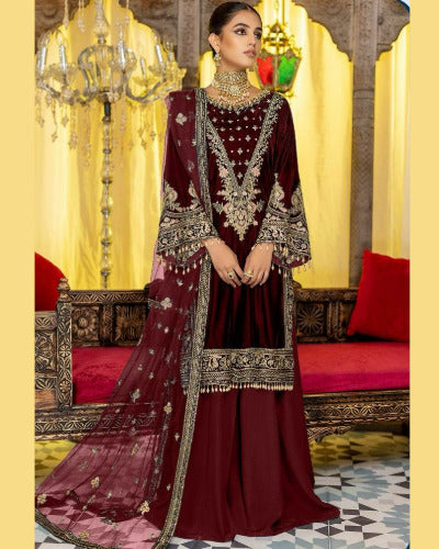 Winter collection Velvet Dress Pakistani Suit