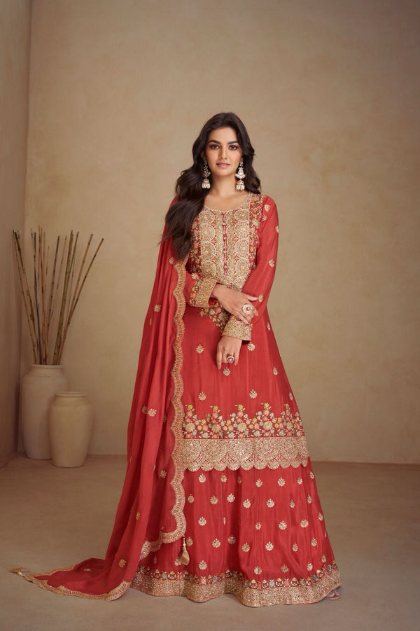 Chinon Plazzo Suit for Indian Wedding