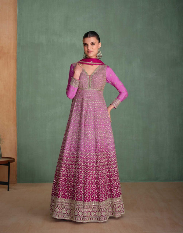 Festive Diamond Style Anarkali Wedding Wear Attire