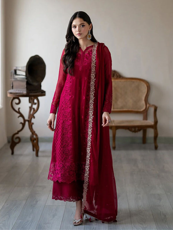 Graceful Georgette Suit with Embroidery & Sequin Detailing