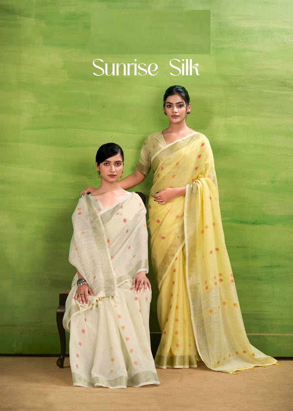 Elegant Silk Saree Set with Intricate Embroidery Work