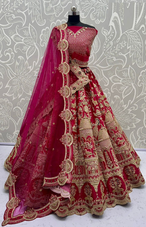 Stepnshop Designer Bridal Lehenga Set with Softnet Dupatta