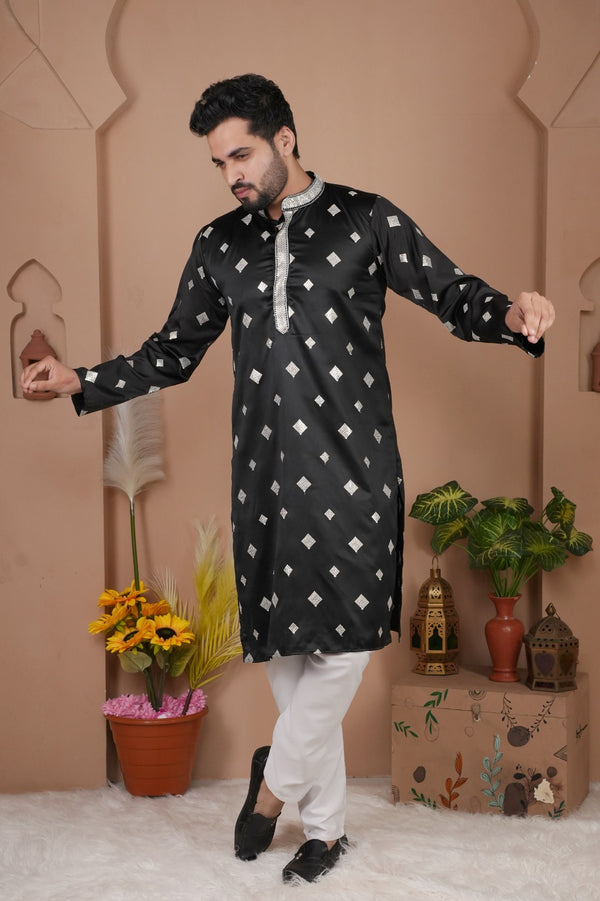 Stepnshop Men’s Wear: Silk Kurta with Embroidery