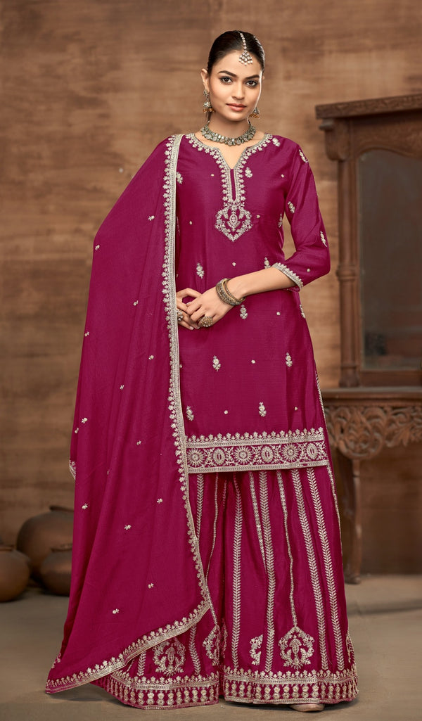 Stepnshop Premium Chinon Silk Embroidered Set