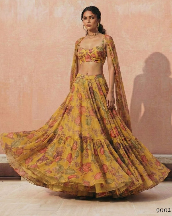 Stepnshop Elegant Georgette Beautiful Printed Lehenga