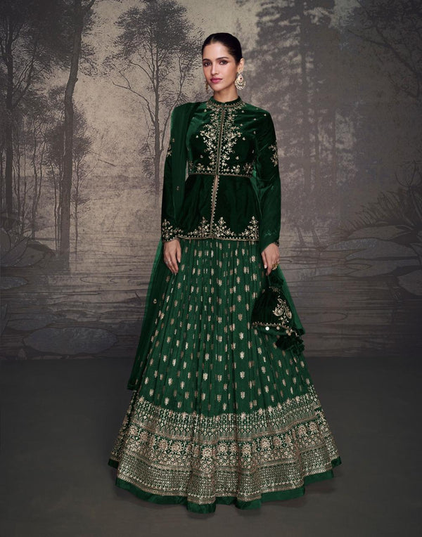 Festival Wear Velvet Lehenga Indo Western