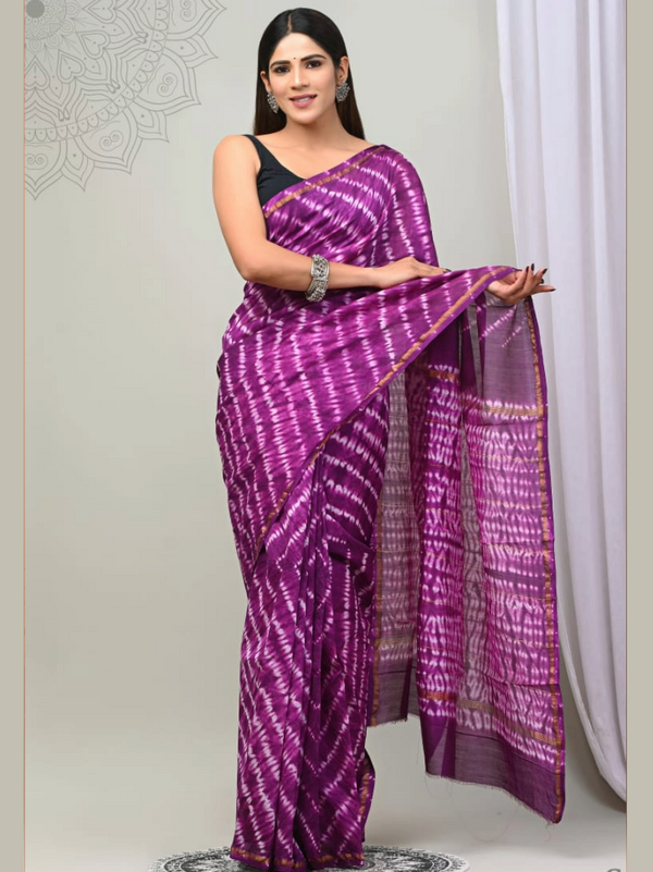 Beautiful Bandhej Work Chanderi Silk Casual Wear Sarees