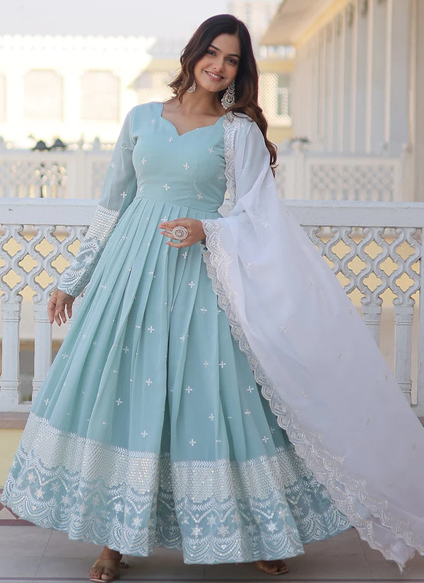 Women Embroidered Anarkali Kurta with Dupatta