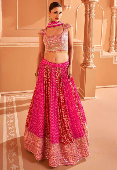 Indian Wedding Dark Pink Wedding Lehenga Choli