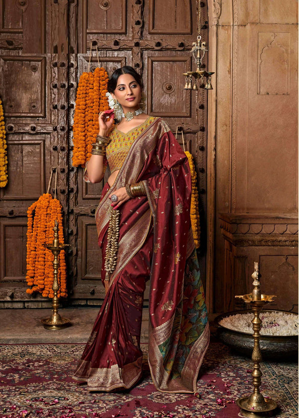 Wedding Wear Fancy Silk Designer Border Saree