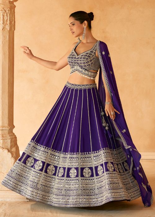 Designer Purple Georgette Lehenga Choli